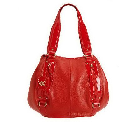 As Is Wendy Williams Pebble Leather Hobo W/Patent Trim - A228661