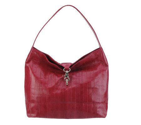 Lee Sands Ladies Eelskin Front Buckle Hobo Bag - A232261