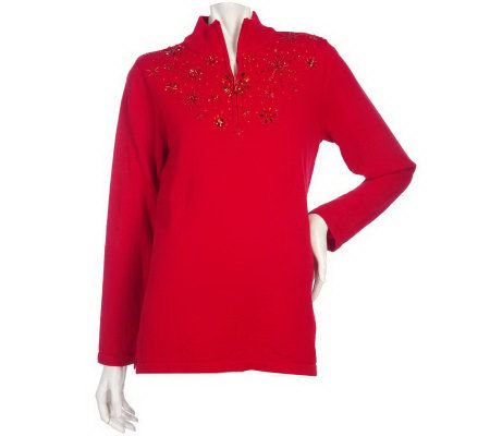 Quacker_Factory Long Sleeve Sparkle Embellished Sweater - A210262