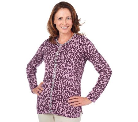 Quacker Factory Animal Print Cardigan - A216562