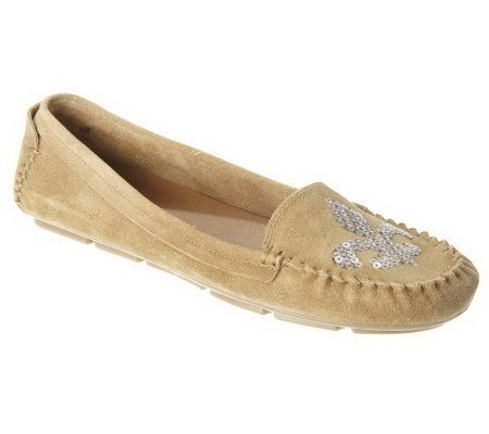 KathyVanZeeland Moccasins with Fleur-de-Lis Design - A219962