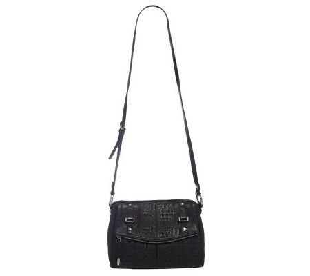 B. Makowsky Woven Embossed Leather Crossbody Bag - A221762