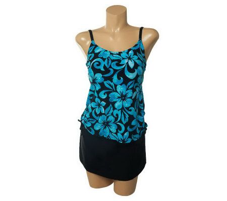 Ocean Dream Signature Blooming Batik Side Shirred Tankini - A223662