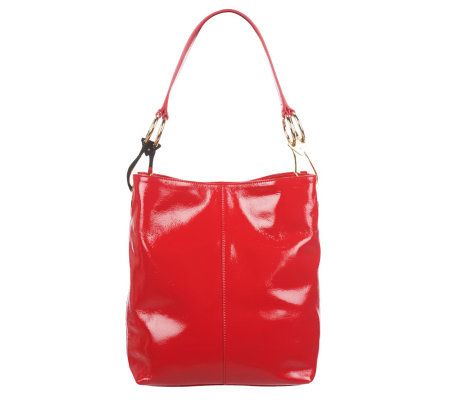 JPK Paris75 Patent Leather Betty Bucket Bag with Logo Hardware