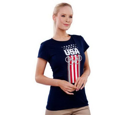 Team USA Womens USA Rings Short Sleeve T-shirt - A227862