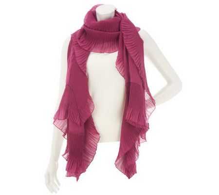 Isaac Mizrahi Live! Accordion Pleated Ruffle Scarf - A230162