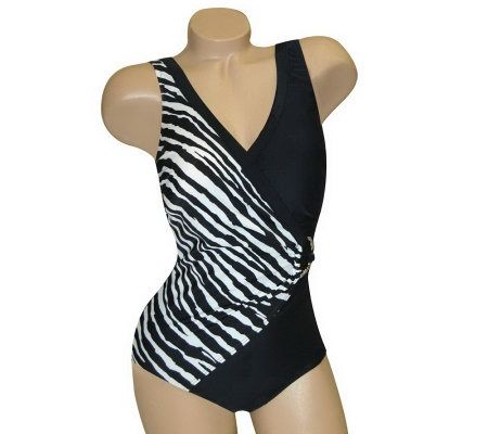 Carol Wior Shape Detector Side Drape 1-pc Swimsuit - A318562