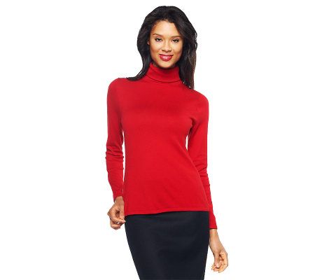 Linea by Louis DellOlio Silk/Cashmere Turtleneck Sweater - A83962