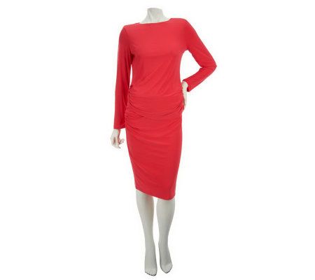 EffortlessStyle by Citiknits Shantung Long Sleeve Top & Skirt Set - A198463