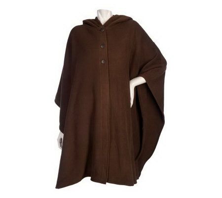 35 Degrees Below Chunky Fleece Hooded Cape - A210163