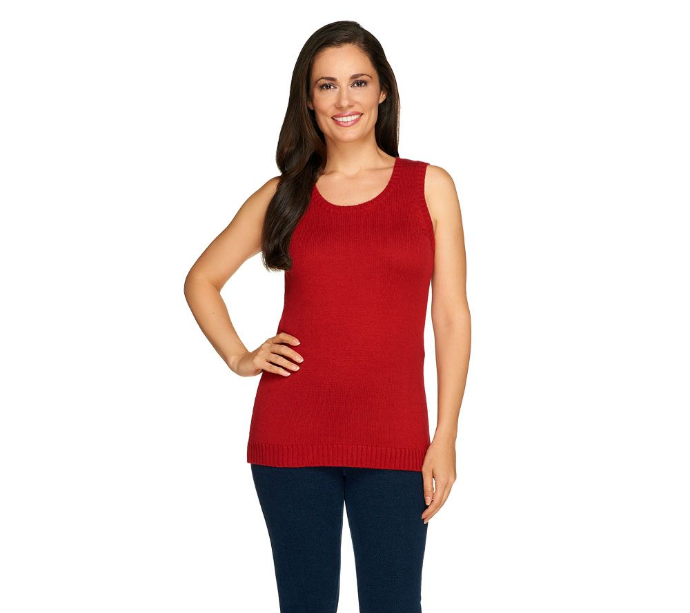 Denim & Co. Round Neck Sleeveless Sweater Shell - A217263