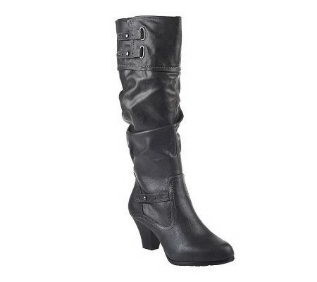 White Mountain Past Time Tall Shaft Boots w/Ruching Cuff Detail - A217963