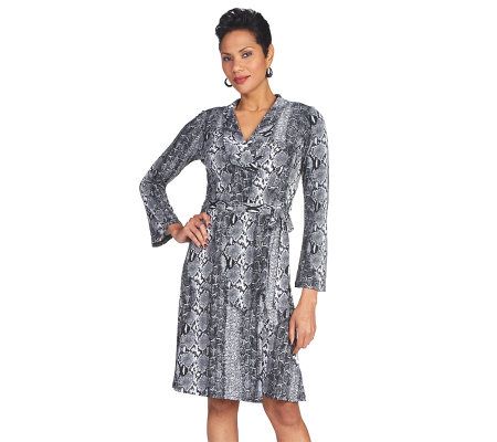 Joan Rivers Classic Wrap Dress with Bell Sleeves - A218063