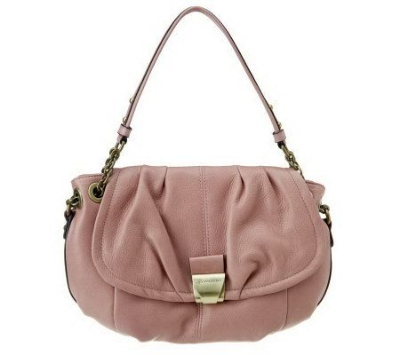 B. Makowsky Glove Leather Flap Top Shoulder Bag w/ Chain Strap - A221763