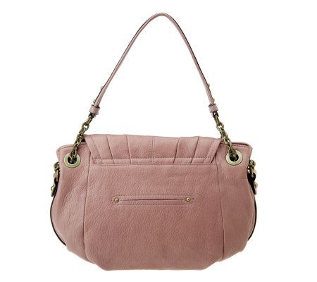 B. Makowsky Glove Leather Flap Top Shoulder Bag w/ Chain Strap