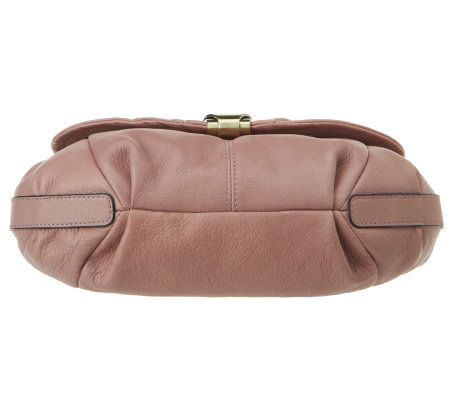 B. Makowsky Glove Leather Flap Top Shoulder Bag w/ Chain Strap