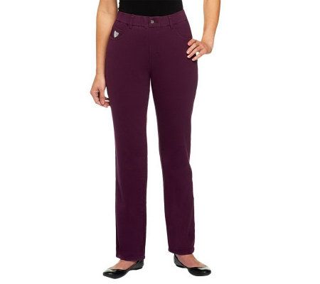 Quacker Factory DreamJeanne Pull-on Regular Straight Leg Pants - A227963