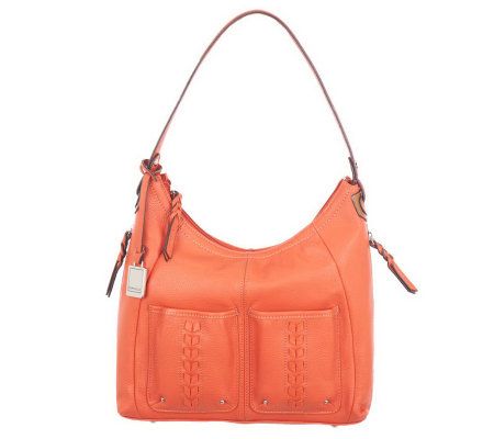 Tignanello Pebble Leather Hobo with Braided Front Pockets - A228863