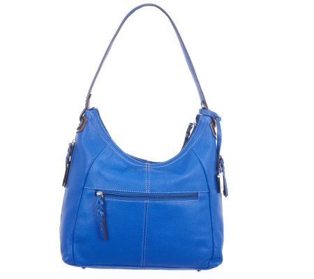 Tignanello Pebble Leather Hobo with Braided Front Pockets