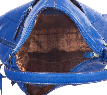 Tignanello Pebble Leather Hobo with Braided Front Pockets