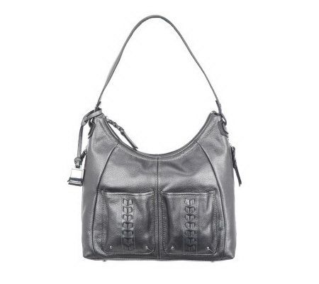 Tignanello Pebble Leather Hobo with Braided Front Pockets - A228863