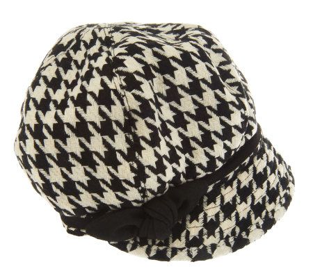 San Diego Hat Company Houndstooth Cap with Side Bow Detail - A229063