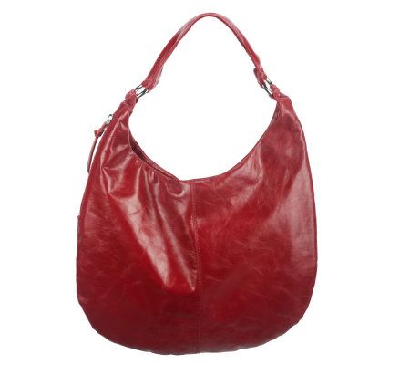 Hobo Leather Gabor Hobo Bag w/Side Zip Pocket Detail