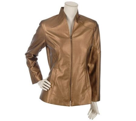M by Marc Bouwer Faux Leather Lined Jacket w/Seam Details - A4663
