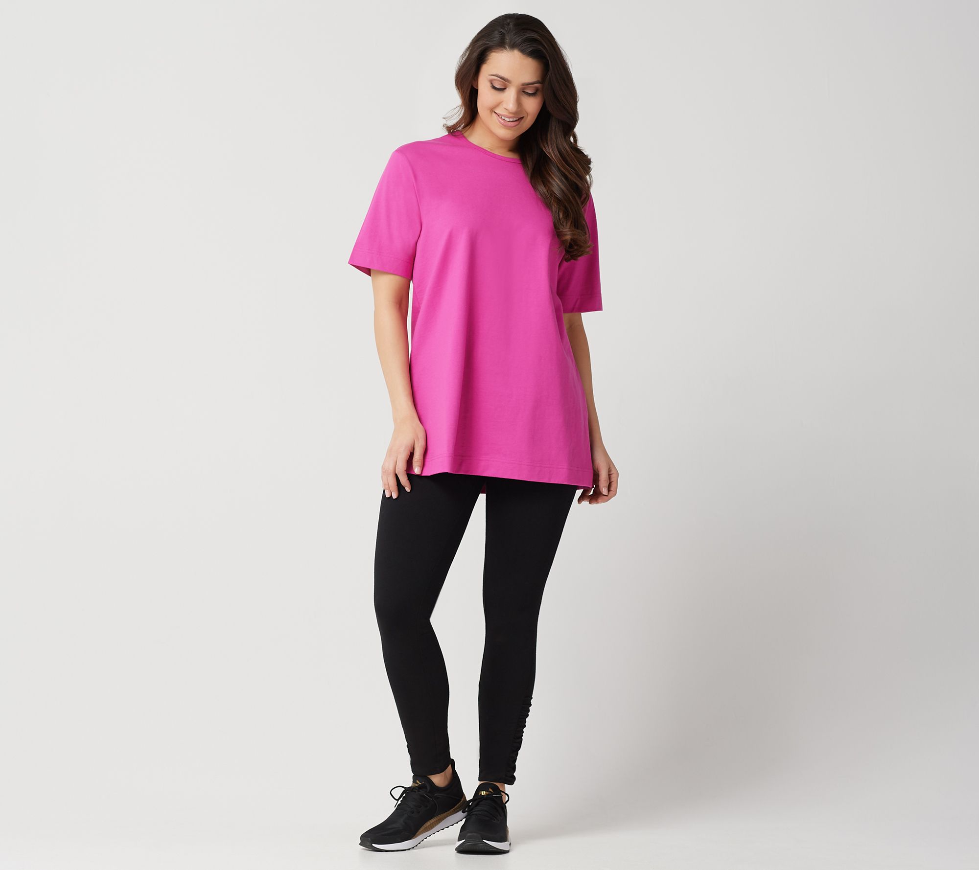 Denim & Co. Essentials Cotton Jersey Oversized Scoopneck Tee