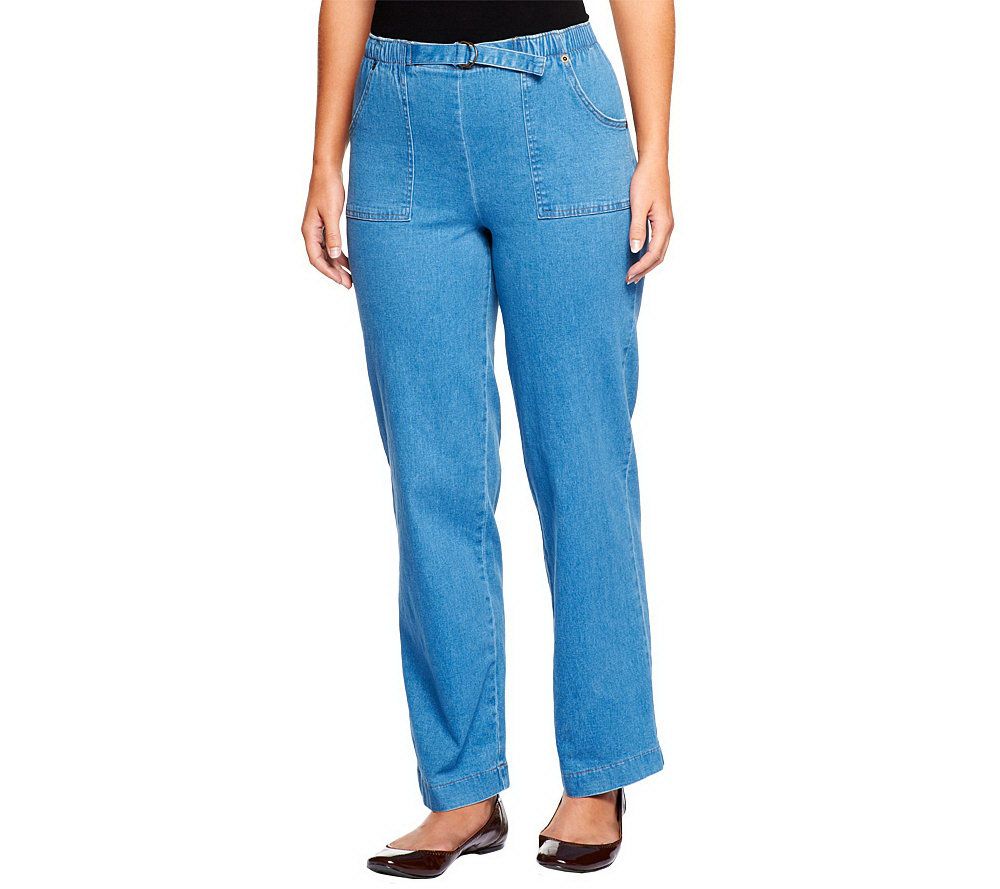 Denim & Co. Tall Classic Waist Stretch Denim Pull-On Pants - A69563