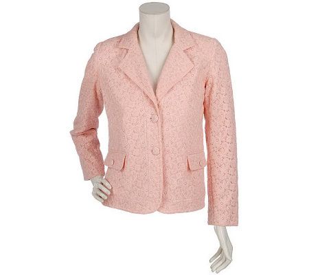 Dialogue Fully Lined Allover Embroidered Lace Jacket - A75963