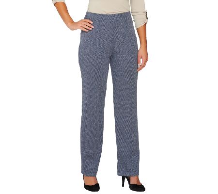 Susan Graver Double Knit Herringbone Hollywood Waist Pants - A91763
