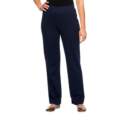 Susan Graver Soho Ponte Straight Leg Pull-On Regular Pants - A92763