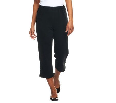 Bob Mackies Stretch Ponte Knit Crop Pants - A05664