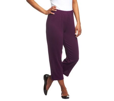Bob Mackies Stretch Ponte Knit Crop Pants - A05664