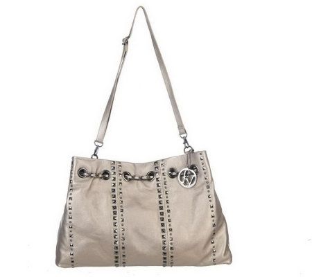 F by Fortuna Valentino Leather Chic Chain Hobo Bag - A209864