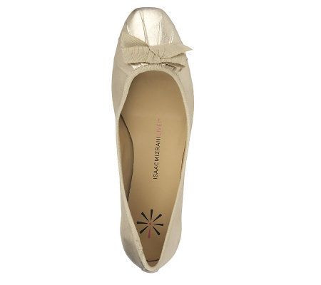 Isaac Mizrahi Live! Pintuck Ballerina Flat Shoes