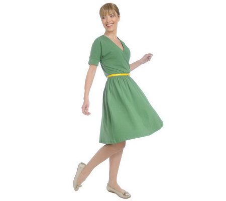 Isaac Mizrahi Live! Knit Dress with Smocking Detail - A213664