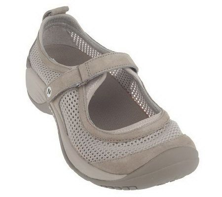 Merrell Leather & Mesh Adjustable Strap Mary Janes - A215764