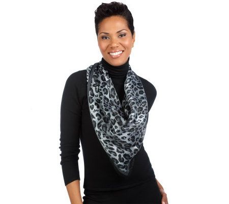 Joan Rivers Animal Print Double Border Scarf - A216964