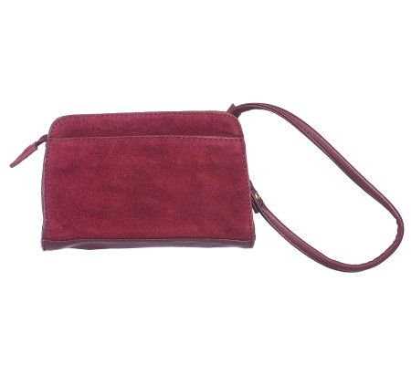 Tignanello Suede Wristlet with Logo Plaque