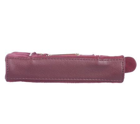 Tignanello Suede Wristlet with Logo Plaque