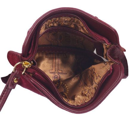 Tignanello Suede Wristlet with Logo Plaque