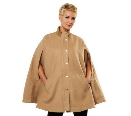 Isaac Mizrahi Live! Melton Blanket Coat with Rib Collar - A228064