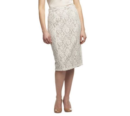 Edge by Jen Rade Allover Lace Fully Lined Pencil Skirt - A231164