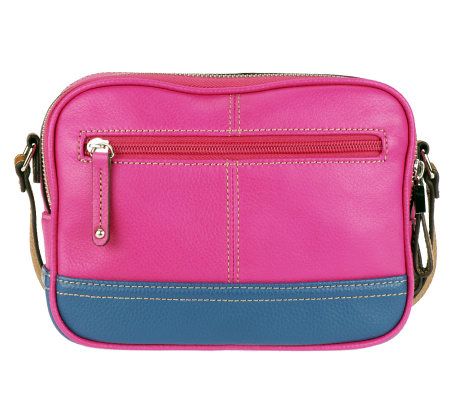 Tignanello Pebble Leather Colorblock Crossbody Bag