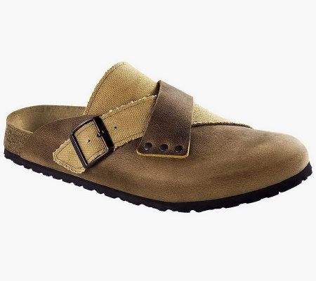 Birkis Mens Mika Leather and Textile Clogs - A327064