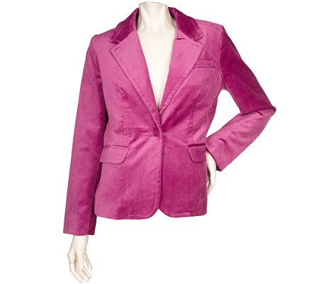 Motto One Button Stretch Velveteen Blazer - A93064
