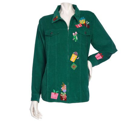 Quacker Factory Long Sleeve Pile of Present Corduroy Jacket - A211065