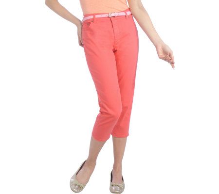 Isaac Mizrahi Live! 5-Pocket Stretch Denim Slim Crop Pants - A213965